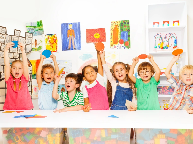 Kids participating in specialty art classes, exploring drawing, painting, mixed media, and anime in a creative, hands-on classroom setting