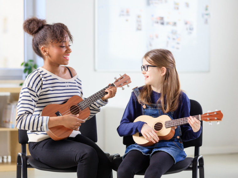 Beginner music lessons for kids using simple instruments