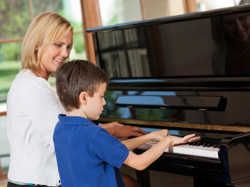 Student learning piano lessons in Las Vegas Nevada with private instructor